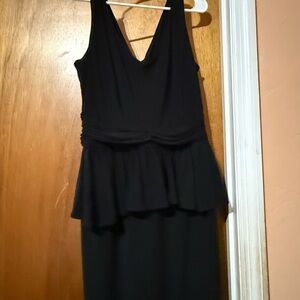 Taylor Black Ruched Wrap Midi Dress